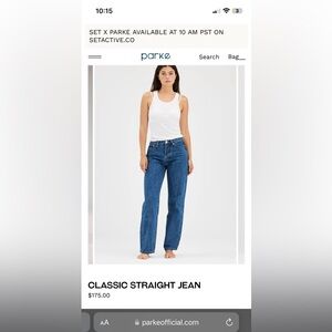 Parke classic straight jeans medium wash size 26. NEVER WORN/BRAND NEW.